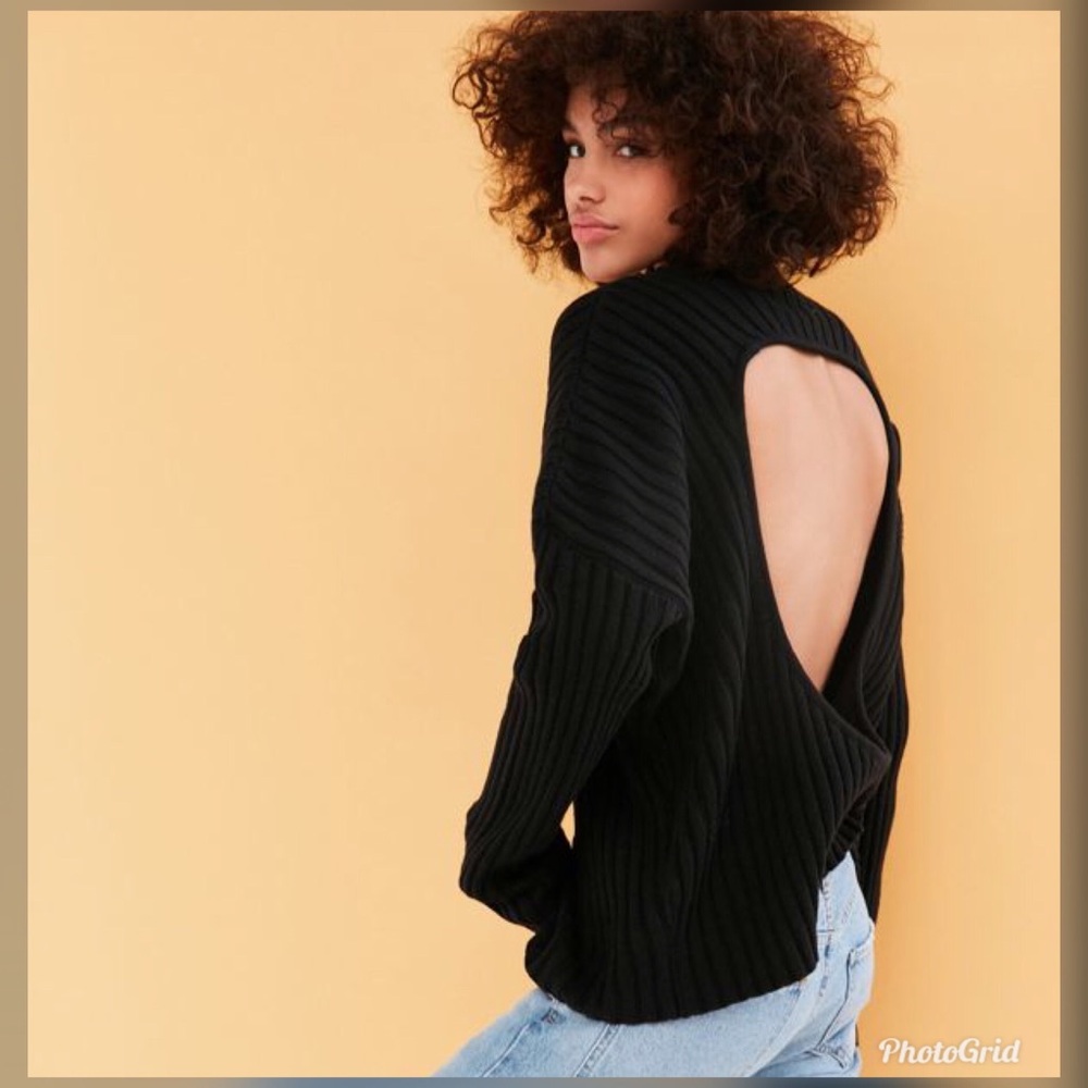 Mock neck black sweater